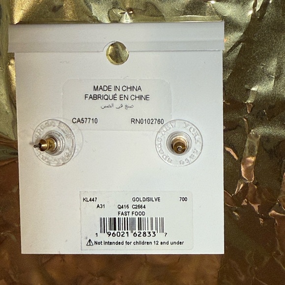 Kate Spade Gold Popsicle Earrings NWT - Picture 3 of 3